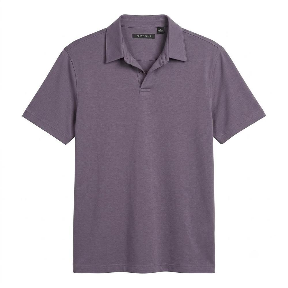 John Henry Dusty Purple Short Sleeve Solid Polo Shirt
